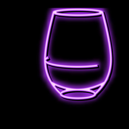 goblet wine glass neon glow icon illustrationのイラスト素材
