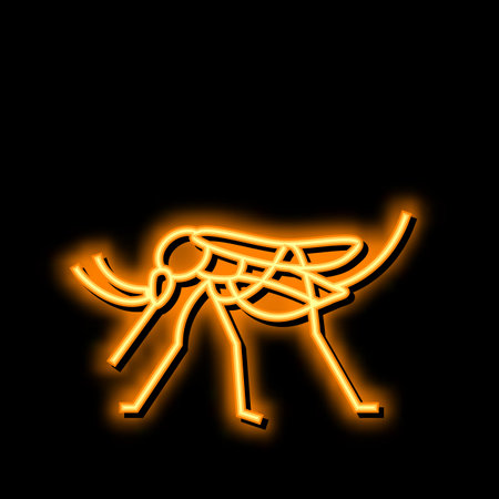 mosquito insect neon glow icon illustrationのイラスト素材