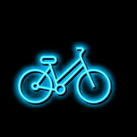 bicycle urban transport neon glow icon illustrationのイラスト素材