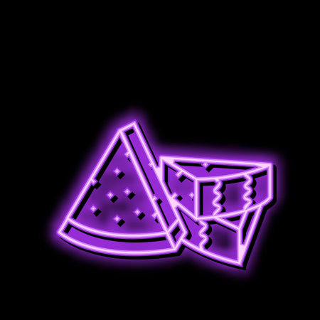 ripe fruit watermelon neon glow icon illustrationのイラスト素材