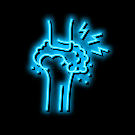gout health problem neon glow icon illustrationのイラスト素材