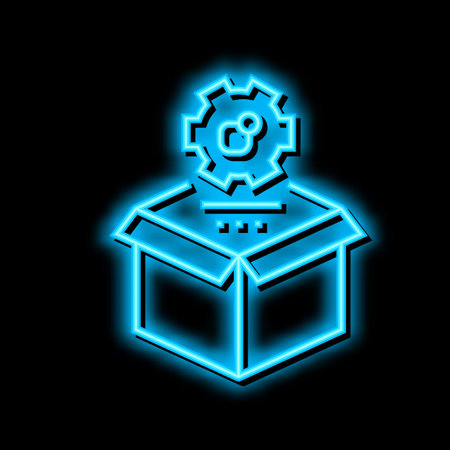 production process neon glow icon illustrationのイラスト素材