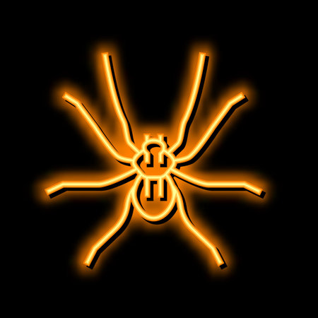 spider insect neon glow icon illustrationのイラスト素材