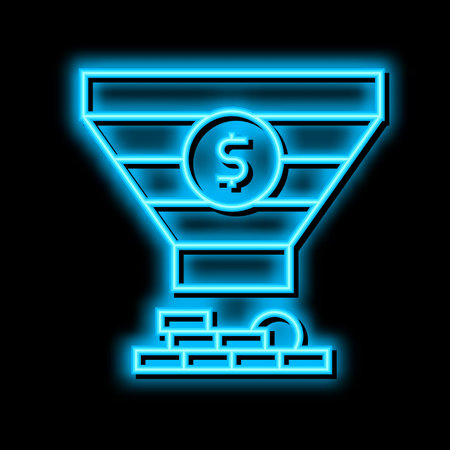 sales funnel neon glow icon illustrationのイラスト素材