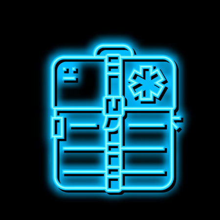 medical kit neon glow icon illustrationのイラスト素材