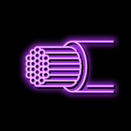 wire cable copper neon glow icon illustrationのイラスト素材