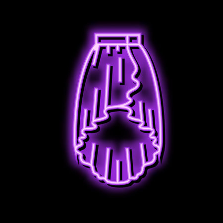 high low skirt neon glow icon illustrationのイラスト素材