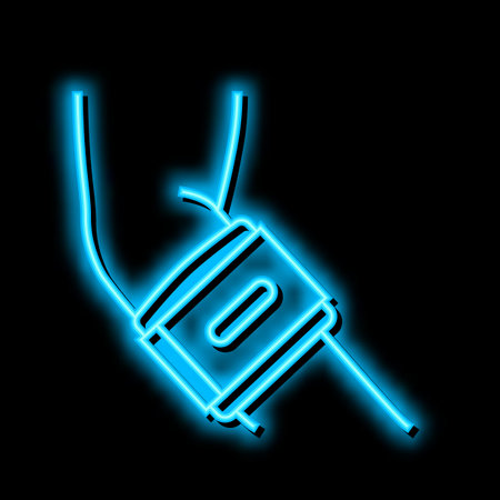 tennis braces neon glow icon illustrationのイラスト素材