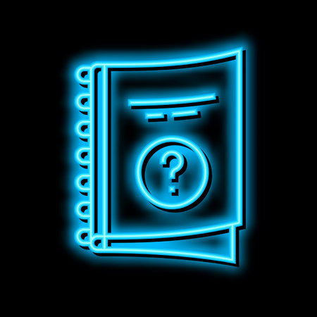 manual book or notebook neon glow icon illustrationのイラスト素材