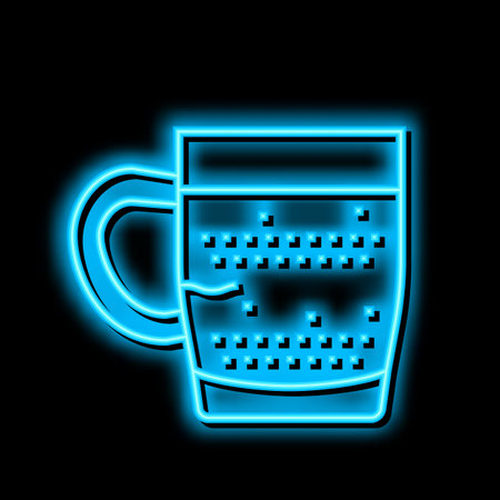 doppio coffee neon glow icon illustrationのイラスト素材