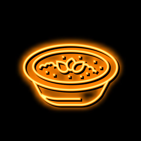 cook with tomato ingredient neon glow icon illustrationのイラスト素材