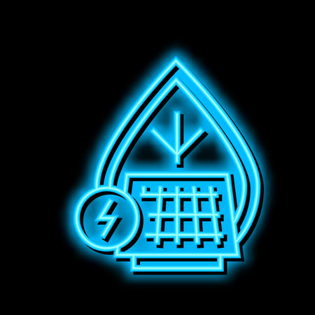 energy saving neon glow icon illustrationのイラスト素材