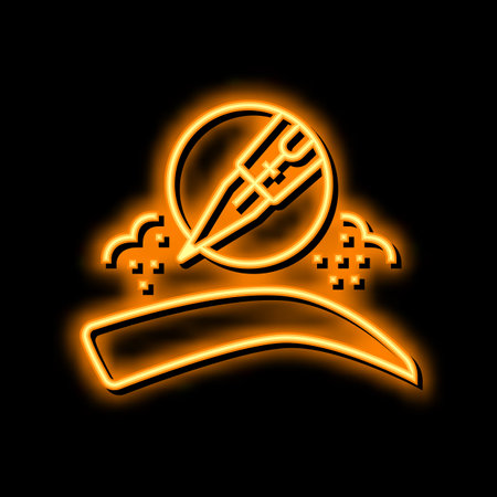 nano brows neon glow icon illustrationのイラスト素材