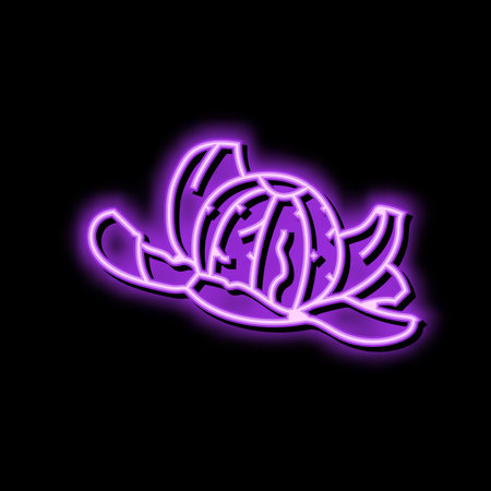 peeled clementine neon glow icon illustrationのイラスト素材