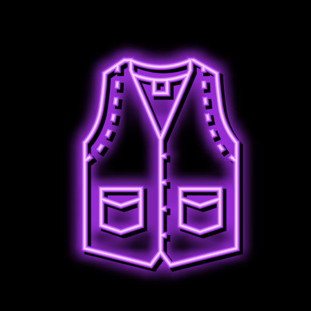 vest denim neon glow icon illustrationのイラスト素材