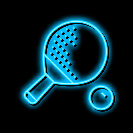 ping pong sport game neon glow icon illustrationのイラスト素材