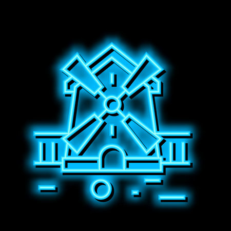 mill golf playground neon glow icon illustrationのイラスト素材