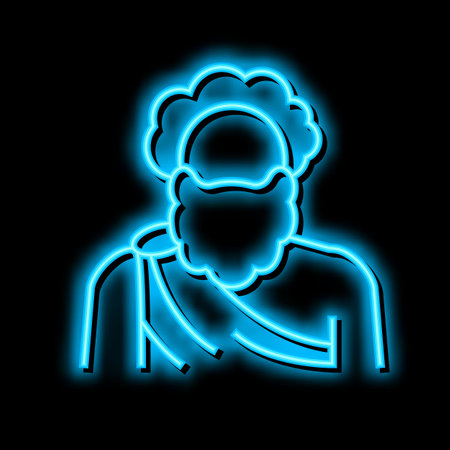 human ancient greece neon glow icon illustrationのイラスト素材