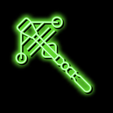 hunting crossbow neon glow icon illustrationのイラスト素材
