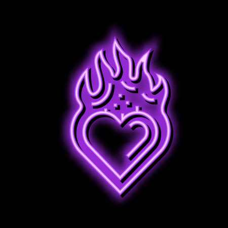 passion fire neon glow icon illustrationのイラスト素材