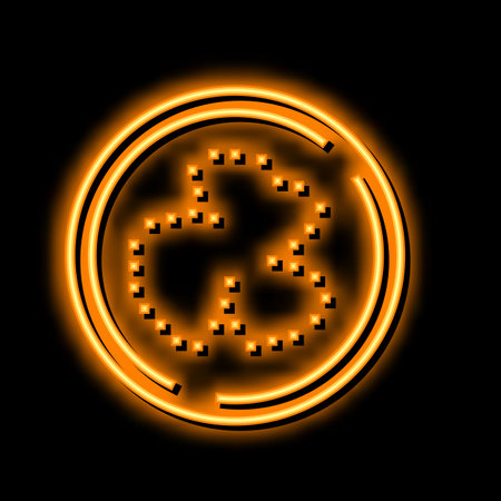 slice eggplant neon glow icon illustrationのイラスト素材