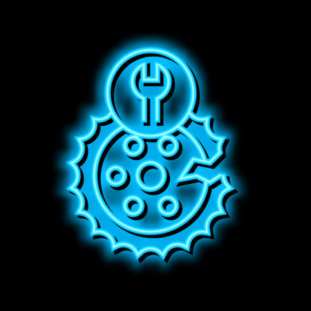 maintenance and repairs neon glow icon illustrationのイラスト素材