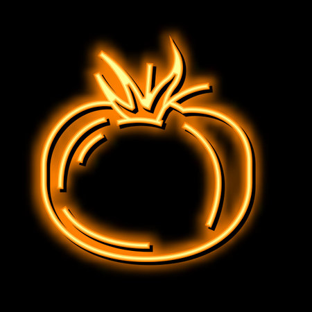 tomato vitamin vegetable neon glow icon illustrationのイラスト素材