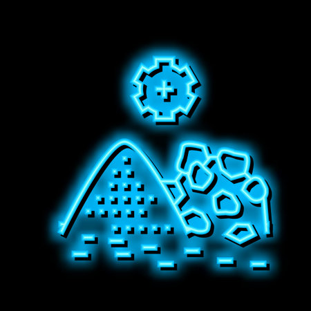 mining processing neon glow icon illustrationのイラスト素材