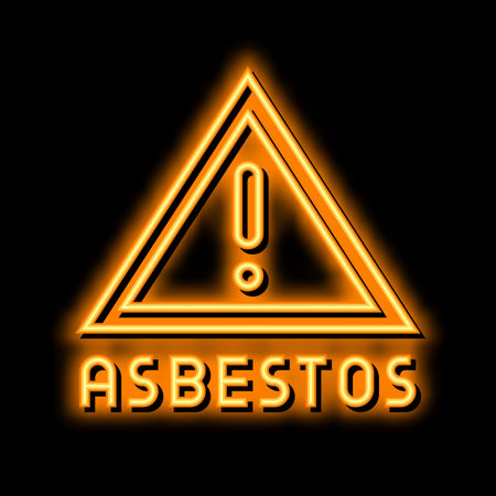 danger asbestos neon glow icon illustrationのイラスト素材