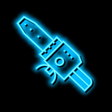 soldering iron for plastic pipes tool neon glow icon illustrationのイラスト素材