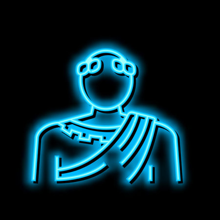 emperor ancient rome neon glow icon illustrationのイラスト素材