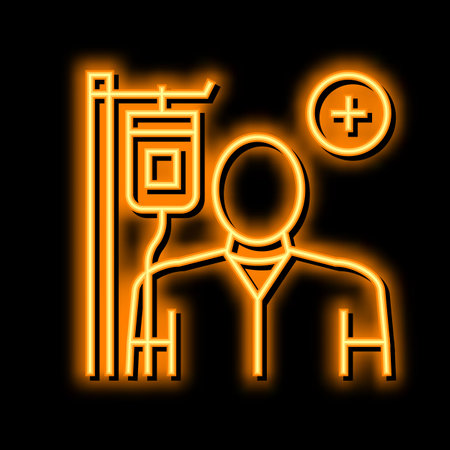 treatment disease neon glow icon illustrationのイラスト素材