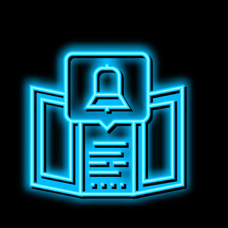 brochure with important information neon glow icon illustrationのイラスト素材