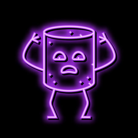 marshmallow dessert character neon glow icon illustrationのイラスト素材