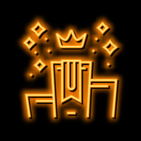 win pedestal neon glow icon illustrationのイラスト素材