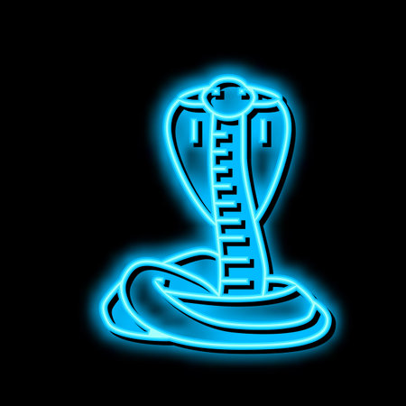 cobra snake neon glow icon illustrationのイラスト素材