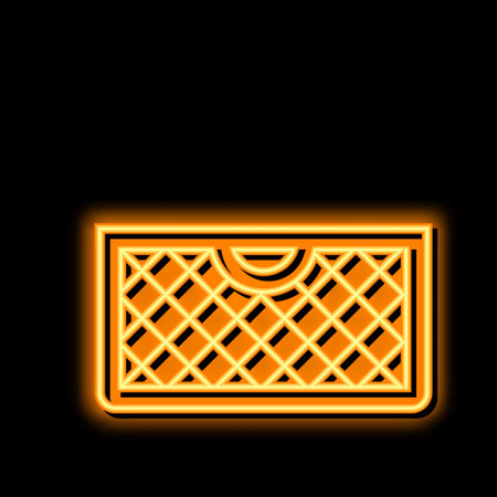mesh basket neon glow icon illustrationのイラスト素材