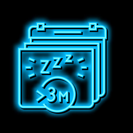 chronic insomnia neon glow icon illustrationのイラスト素材