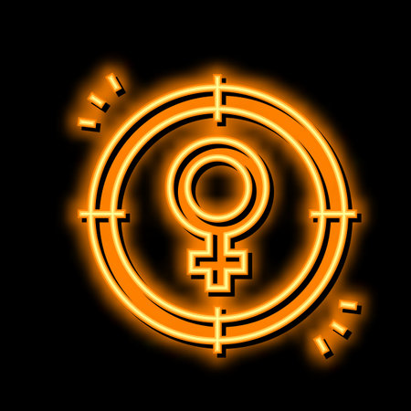 sexism social problem neon glow icon illustrationのイラスト素材