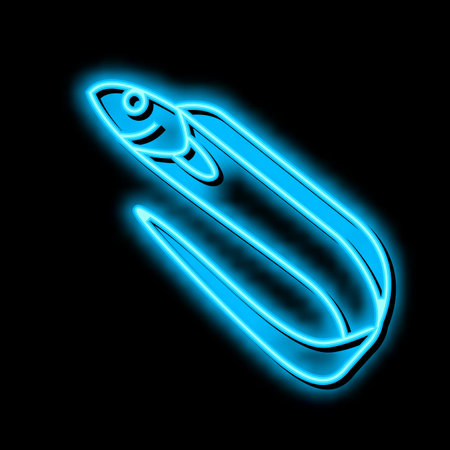 large head hairtail neon glow icon illustrationのイラスト素材