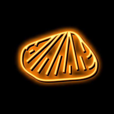 donax clam neon glow icon illustrationのイラスト素材
