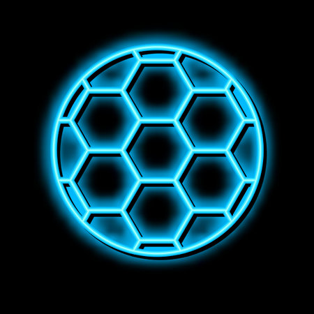 ball soccer neon glow icon illustrationのイラスト素材