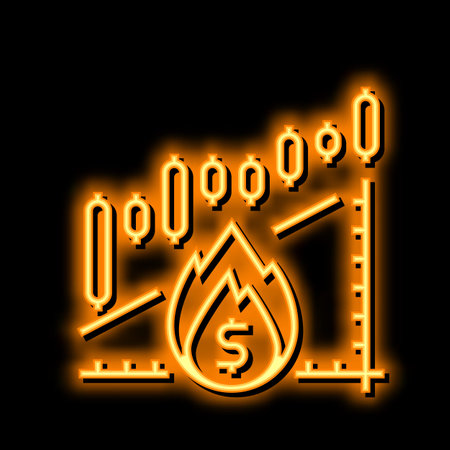 stock inflation neon glow icon illustrationのイラスト素材