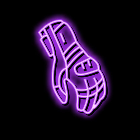 gloves motorcycle neon glow icon illustrationのイラスト素材