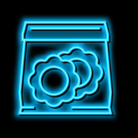 nipple protection solarium neon glow icon illustrationのイラスト素材
