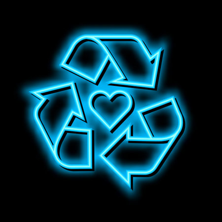 recycle cosmetic neon glow icon illustrationのイラスト素材