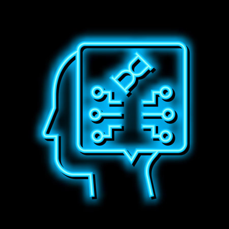 think startup idea neon glow icon illustrationのイラスト素材