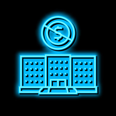 private nonprofit institution neon glow icon illustrationのイラスト素材