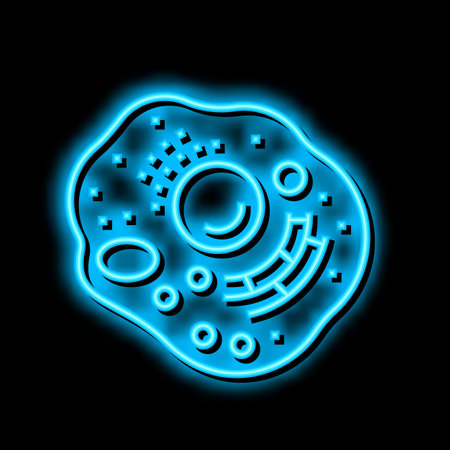 cell human neon glow icon illustrationのイラスト素材