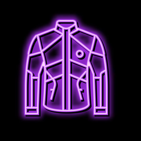 jacket motorcycle neon glow icon illustrationのイラスト素材
